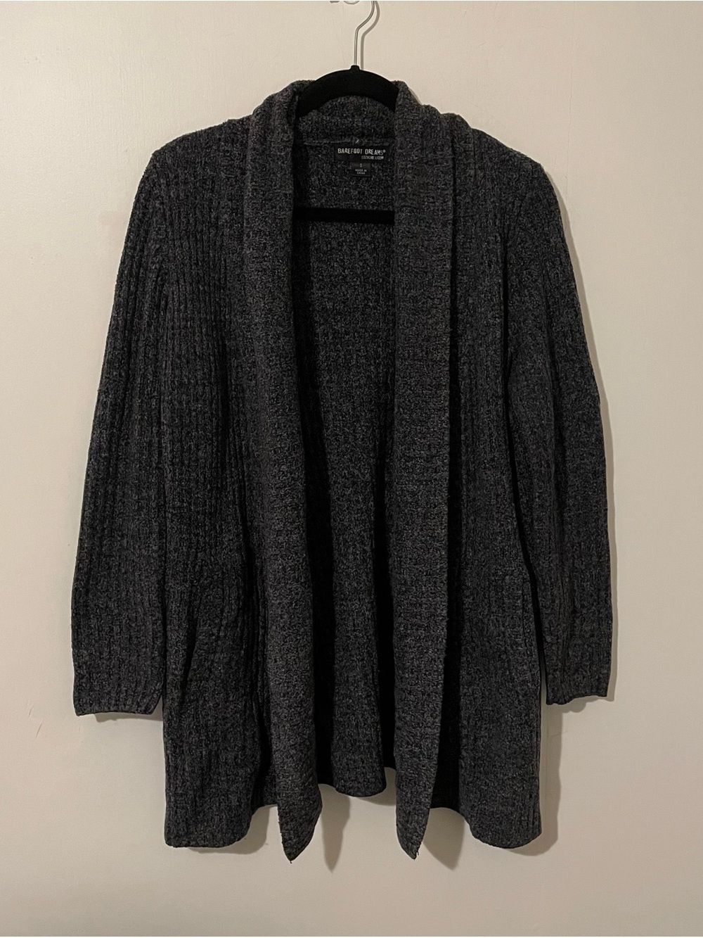Barefoot Dreams Cozychic Lite Montecito Cardigan Sweater Grey Size Small